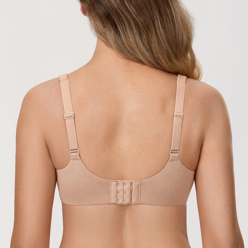 DELIMIRA DELIMIRA Women's Plus Size Bras Minimizer Underwire Full Coverage Unlined Seamless Cup Oatmeal Heather 34D - Image 5
