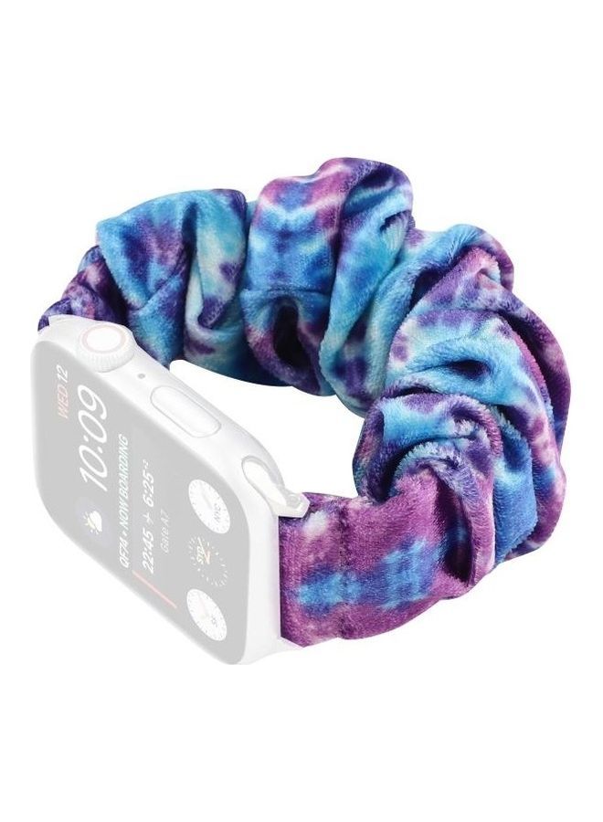 NIBEMINENT Flannel Hair Ring Replacement Strap Watchband For Apple Watch Series 7/6/SE/5/4/3/2/1 45/44/42mm Multicolour - Image 3