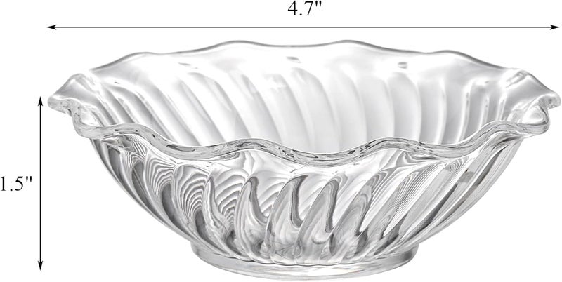Elsjoy Set of 12 Plastic Dessert Bowls 7 Oz Clear Small Plastic Bowls Mini Snack Bowl 47 Inch Stackable Serving Bowls for Ice Cream Candy Nut Fruits Flower Shape - Image 2