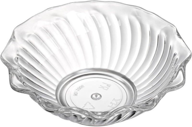 Elsjoy Set of 12 Plastic Dessert Bowls 7 Oz Clear Small Plastic Bowls Mini Snack Bowl 47 Inch Stackable Serving Bowls for Ice Cream Candy Nut Fruits Flower Shape - Image 3