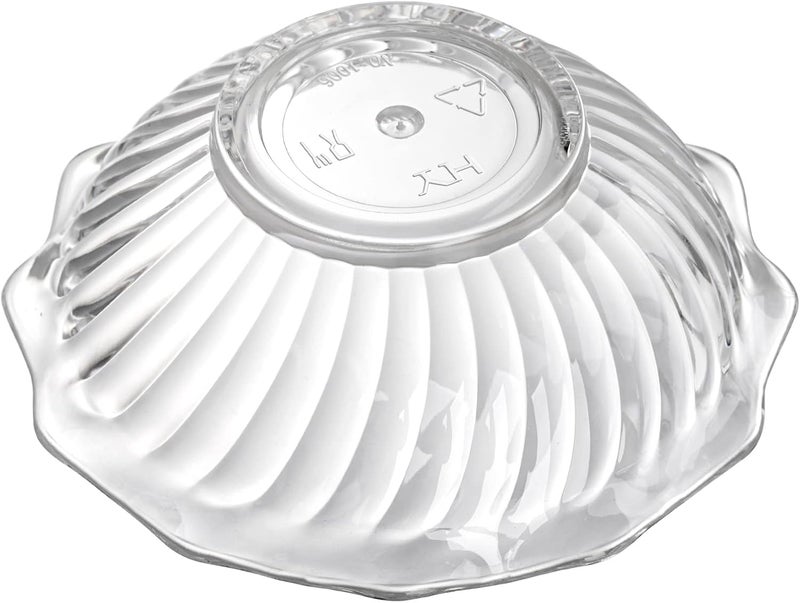 Elsjoy Set of 12 Plastic Dessert Bowls 7 Oz Clear Small Plastic Bowls Mini Snack Bowl 47 Inch Stackable Serving Bowls for Ice Cream Candy Nut Fruits Flower Shape - Image 4