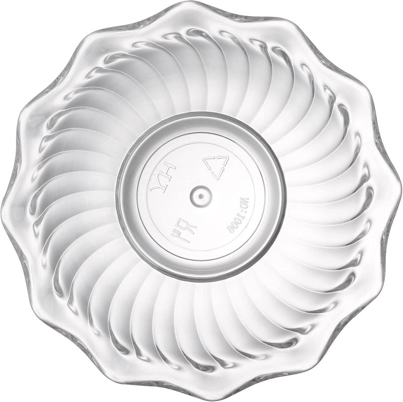 Elsjoy Set of 12 Plastic Dessert Bowls 7 Oz Clear Small Plastic Bowls Mini Snack Bowl 47 Inch Stackable Serving Bowls for Ice Cream Candy Nut Fruits Flower Shape - Image 5