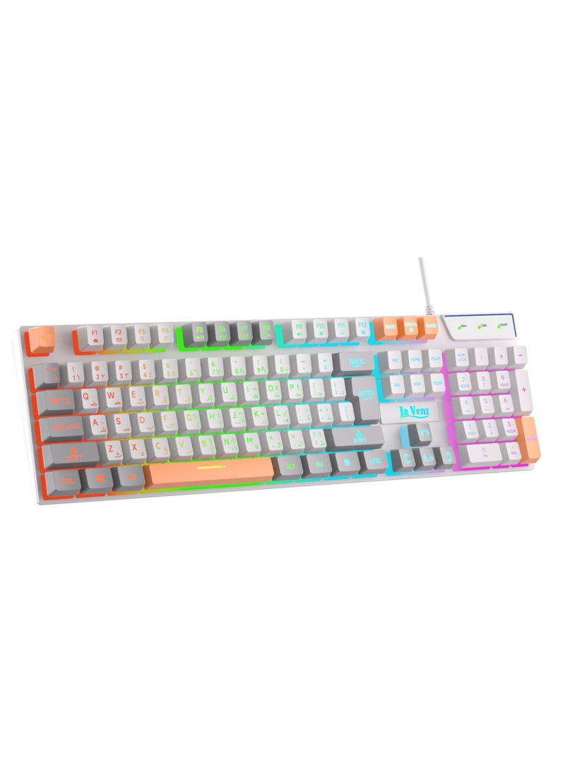 RGB Ja Venz 102 Keys Wired Mechanical Gaming Keyboard - Image 1