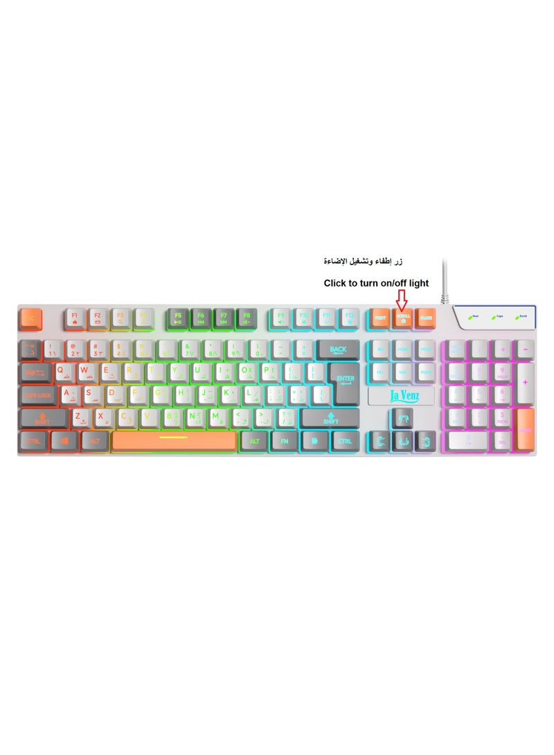 RGB Ja Venz 102 Keys Wired Mechanical Gaming Keyboard - Image 2