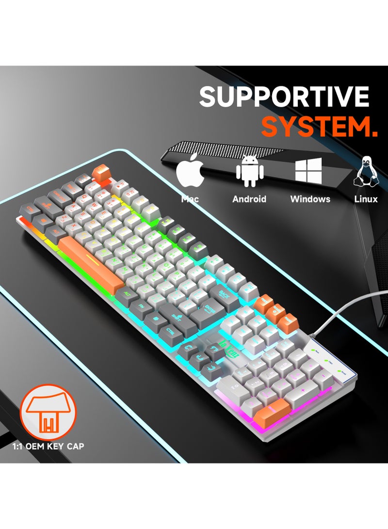 RGB Ja Venz 102 Keys Wired Mechanical Gaming Keyboard - Image 3