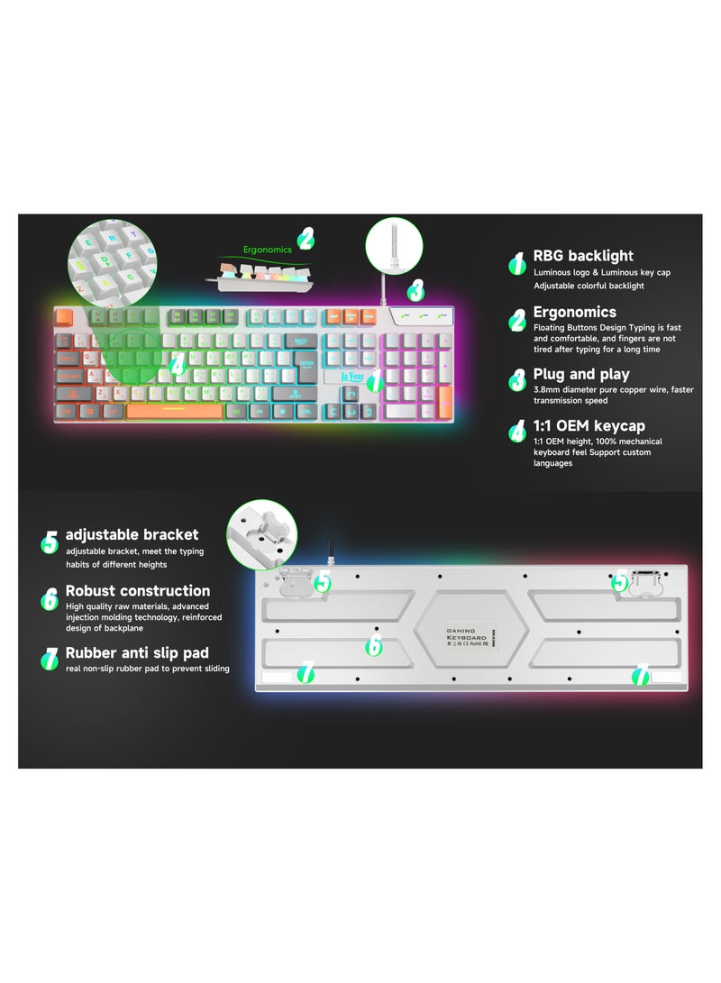 RGB Ja Venz 102 Keys Wired Mechanical Gaming Keyboard - Image 4