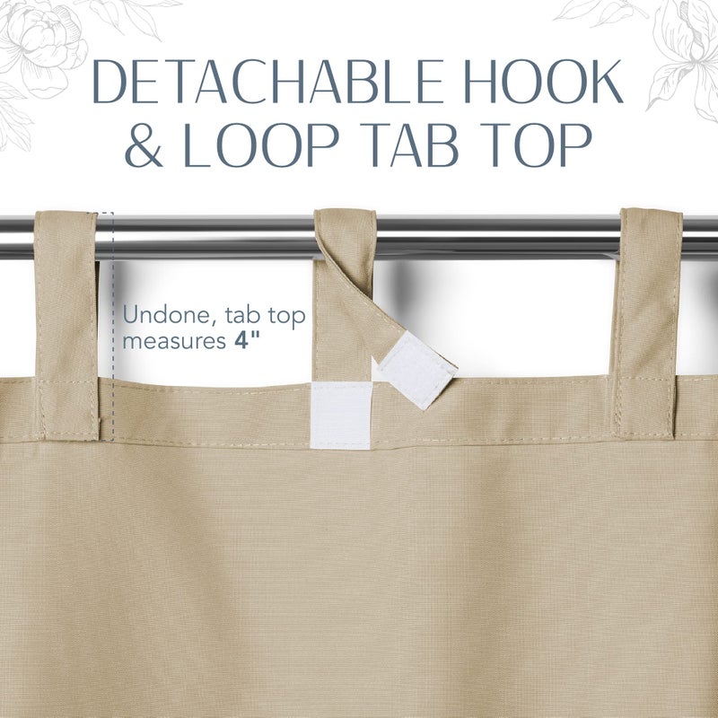 Elrene Home Fashions Matine Weatherproof Tab-Top Indoor/Outdoor Solid Color Curtain Panel for Porch, Pergola, Patio, Deck, 52â€W x 95â€L, Taupe - Image 5