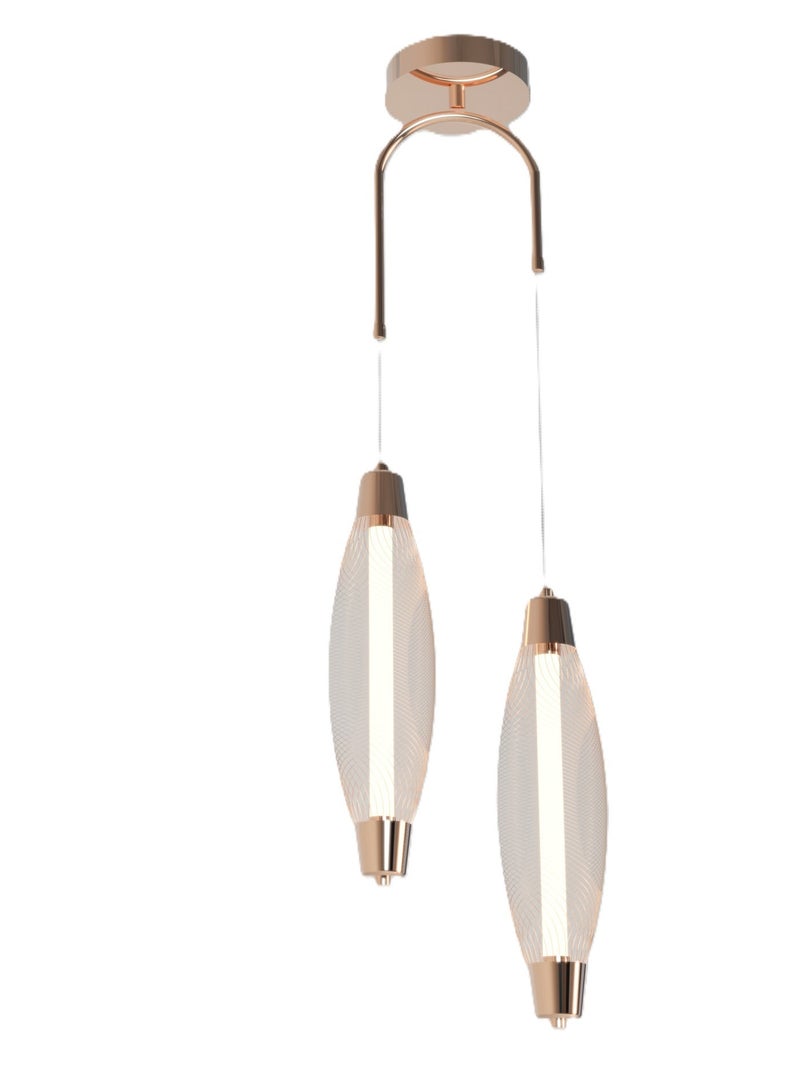 BUY4LESS -  Modern Lighting, Double pendent, Light, Gold Color Colored luxury pendent, 34x22 cm, Suitable for mirror side, bedside, caffee shop - Image 1