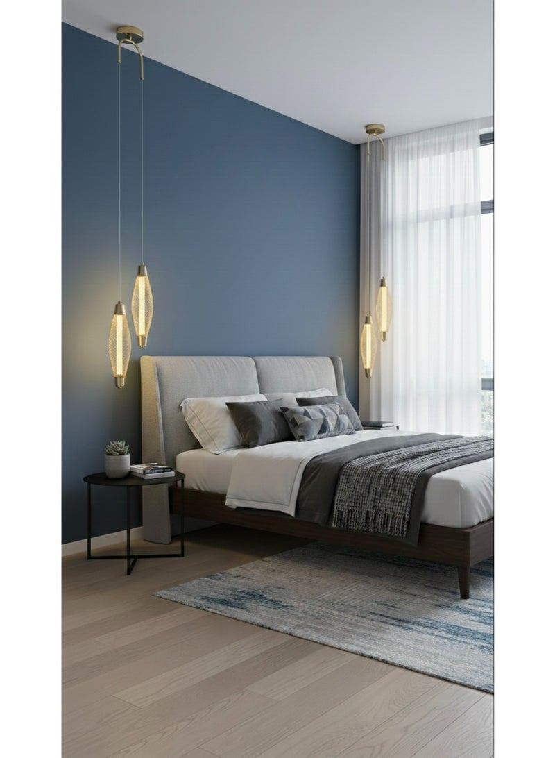 BUY4LESS -  Modern Lighting, Double pendent, Light, Gold Color Colored luxury pendent, 34x22 cm, Suitable for mirror side, bedside, caffee shop - Image 2