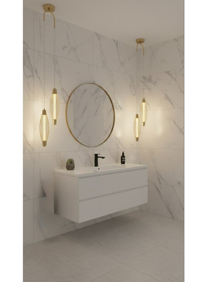BUY4LESS -  Modern Lighting, Double pendent, Light, Gold Color Colored luxury pendent, 34x22 cm, Suitable for mirror side, bedside, caffee shop - Image 4