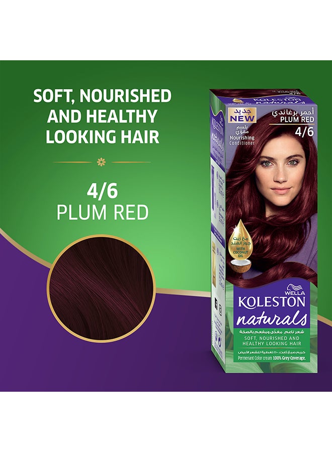 WELLA Koleston Naturals Hair Color 4/6 Plum Red - Image 2