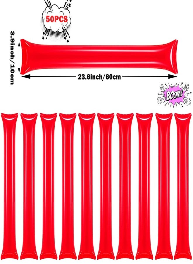 Lovecheer 50PCS Red Thunder Sticks Noise Makers Inflatable Cheerleading Sticks for Sporting Events Adults Birthday Wedding Cheer - Image 2