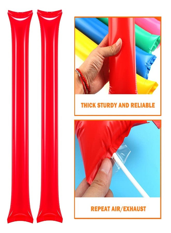 Lovecheer 50PCS Red Thunder Sticks Noise Makers Inflatable Cheerleading Sticks for Sporting Events Adults Birthday Wedding Cheer - Image 3