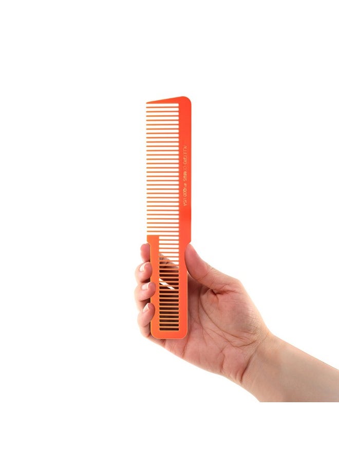 Allegro Combs 9000 Clipper Blending Cutting Wide Teeth Hair Comb For Fading Barbers Hairstylist Men Women Shower Comb Shampoo Styling 1 Piece (Neon Orange)  - Image 1