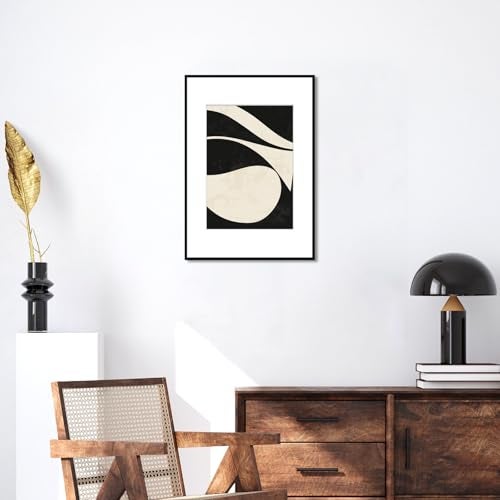Homso A2 Poster Picture Frame in Black, Metal Thin Board Frame with Acrylic Plexiglass for Pictures 16.5x23.4 with Mat or 11.7x16.5 without Mat for Horizontal and Vertical - Image 2