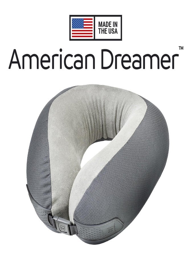 Go TRAVEL American Dreamer, Deluxe Travel Pillow, Comfortable Memory Foam Neck Pillow for Uninterrupted Sleep, Ideal for Airplane, Bus, Car, and Train, Travel Essentials, Made in USA, Gray - Image 2