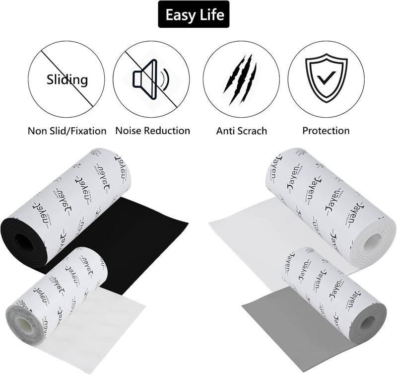 Jayen Non Slip Self Adhesive Silicone Cuttable Furniture Pads - 5x80 inch Anti-Sliding Rubber Floor Protectors for Any Furniture and Appliances - Image 5