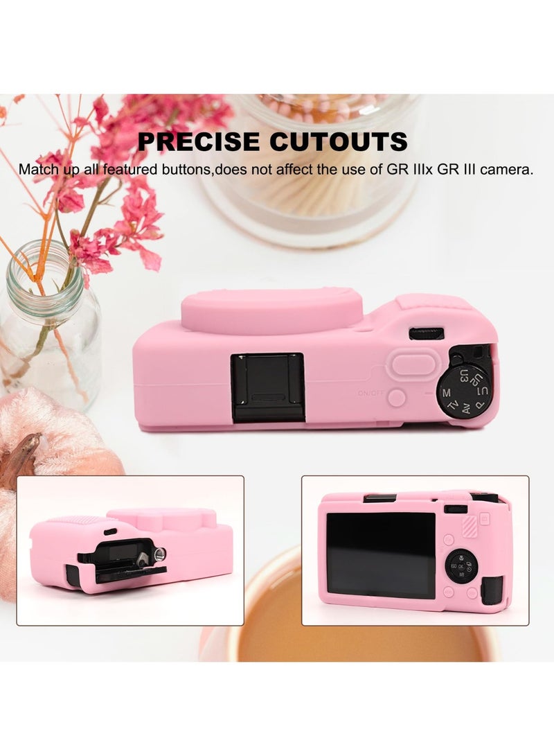 Camera Case for Ricoh GR III/GR III X, Soft Silicone Protective Case Ultra-Thin Lightweight for GR IIIx/GR III/GR3x/GR3 Camera with Detachable Lens Cover (Pink)  - Image 4