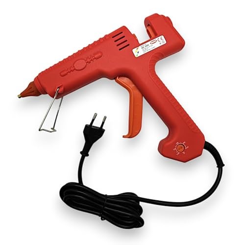 Mario 300W Heavy Duty Glue Gun – Long Use, Nozzle Guard, Temp control+ 5 Crystal Clear Glue Sticks – Red (ME-3000) - Image 1
