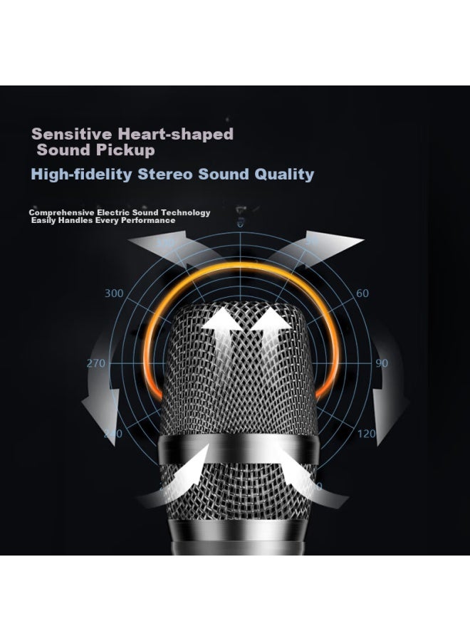 Sast Ok-97 Wireless Charging Microphone U Section Home Ktv Singing Stage Hosting Speech K Song Conference Speaker Audio Amplifier Fm Universal One Drag Four Metal Microphone - Image 3