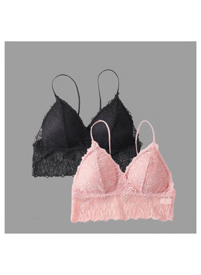 2-Pieces Ladies Lace Tube Top Bra  - Image 1