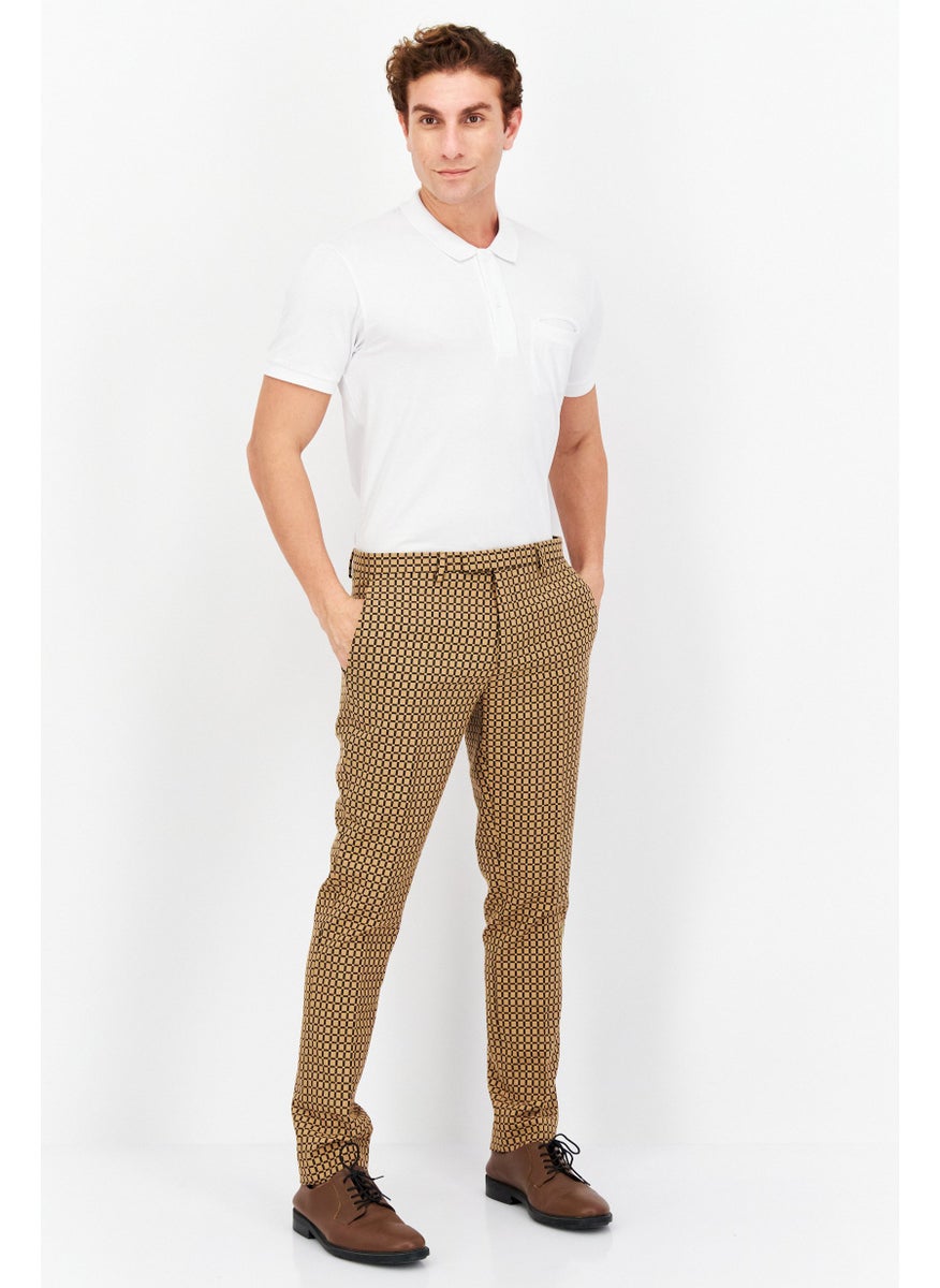 Twisted Tailor - Men Regular Fit Checkered Pants, Tan - Image 1