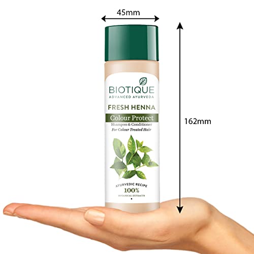 Biotique Heena Leaf Fresh Texture Shampoo and Conditioner with Color for Dark Hair 190 ml - Image 4