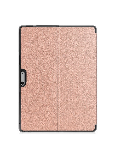 Suitable For Microsoft Pro11 Protective Case Surface10 Leather Case Ultra-thin 2024 Bracket 13 Inch Flat Back Case All-inclusive-Color:Rose Gold-Applicable Model:Microsoft PRO11/PRO10/9