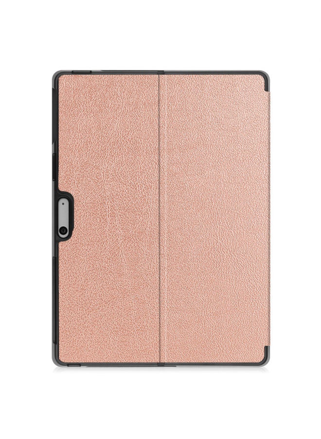 Suitable For Microsoft Pro11 Protective Case Surface10 Leather Case Ultra-thin 2024 Bracket 13 Inch Flat Back Case All-inclusive-Color:Rose Gold-Applicable Model:Microsoft PRO11/PRO10/9  - Image 1