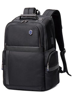 B00449 Aluminum Handle Laptop Travel Three Compartments Organized USB Charging Port - Black