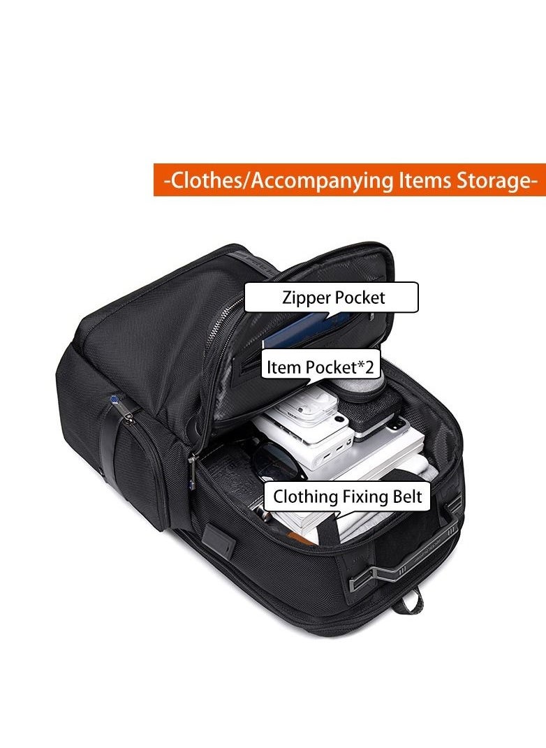 ARCTIC HUNTER - B00449 Aluminum Handle Laptop Travel Three Compartments Organized USB Charging Port - Black - Image 1
