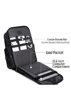 ARCTIC HUNTER B00449 Aluminum Handle Laptop Travel Three Compartments Organized USB Charging Port - Black  - Image 4