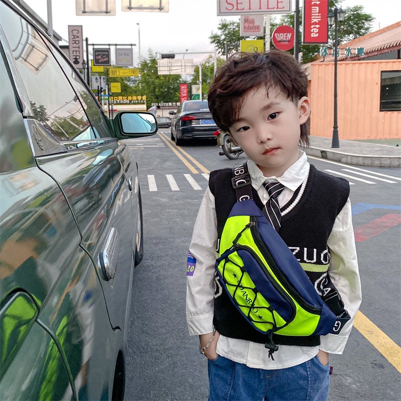 Korean Style Handsome Boys' Chest Bag Fashion Trendy Cool Boys And Girls Street Dance Crossbody Bag Casual Shoulder Bag Children'S Backpack - Image 3