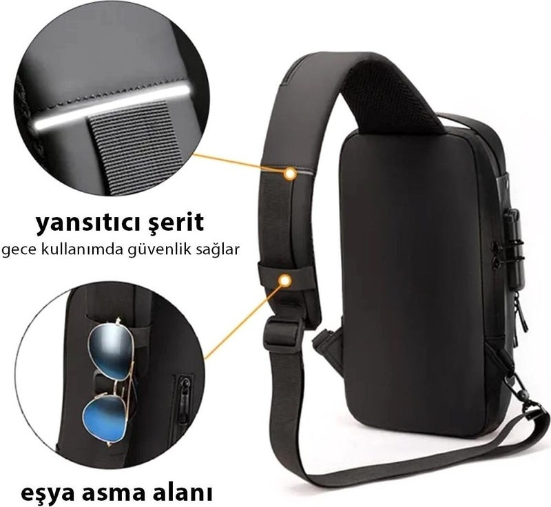 Newish Polo Black Unisex Vegan Leather Adjustable Crossbody Chest Shoulder and Waist Mini Backpack newpolo222  - Image 2