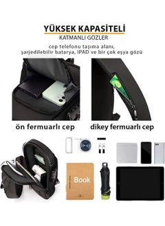 Newish Polo Black Unisex Vegan Leather Adjustable Crossbody Chest Shoulder and Waist Mini Backpack newpolo222  - Image 3