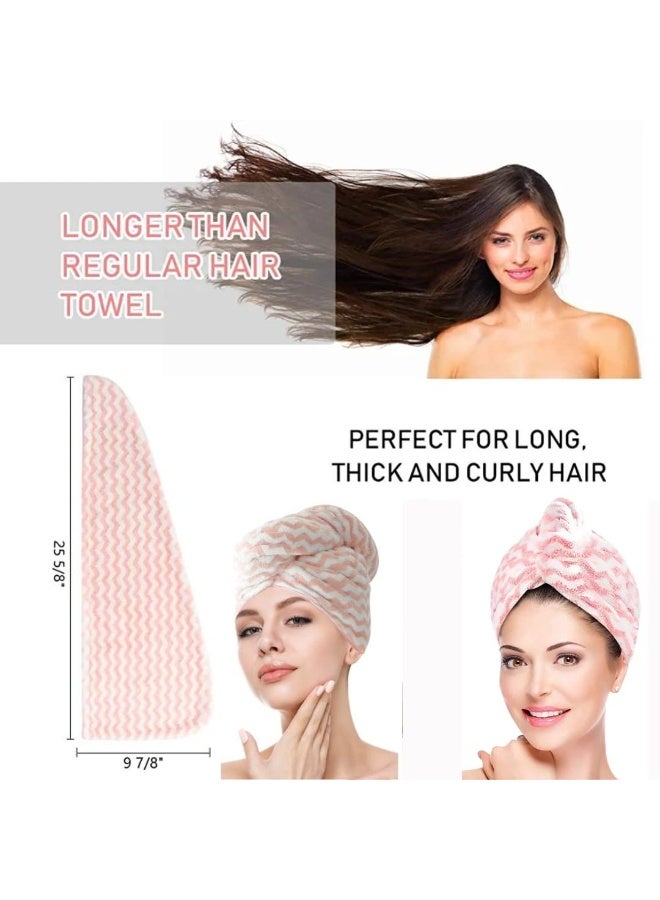 منشفة شعر من الألياف الدقيقة للنساء - عمامة للشعر المبلل، منشفة تجفيف فائقة الامتصاص - سريعة الجفاف، مضادة للتجعد - للشعر الطويل والقصير، المبلل والمجعد - متعددة الألوان - Image 4