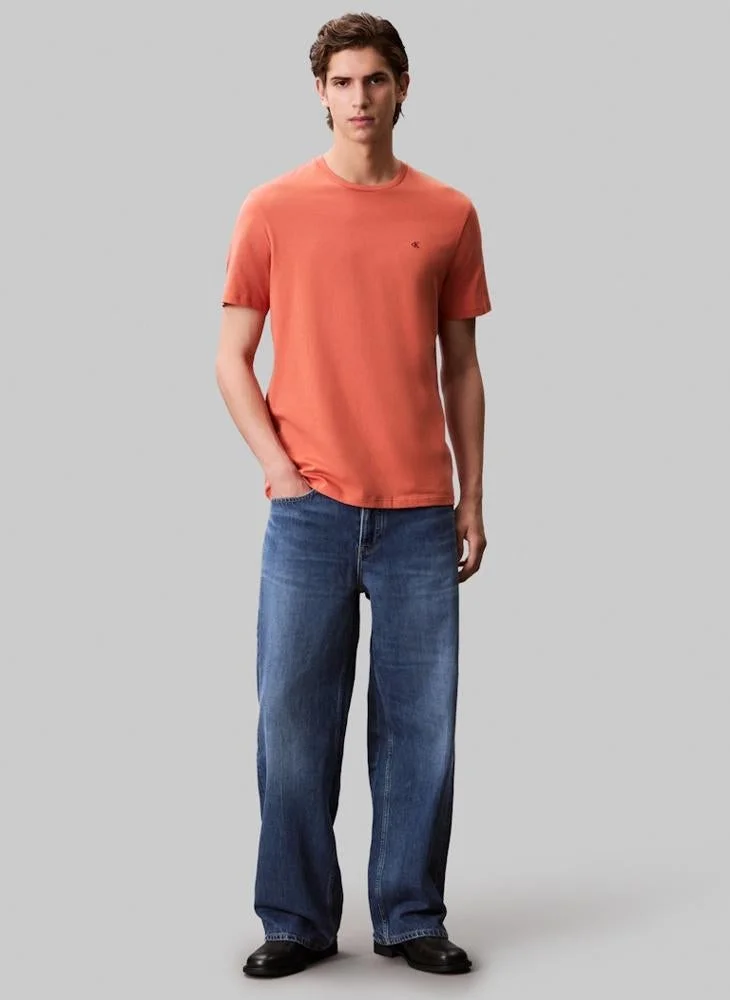 Calvin Klein Jeans  Solid Regular Fit Crew Neck T-Shirt for Men | Best Price UAE