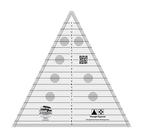 Creative Grids Triangle Squared Ruler 9-1/2in Quilt Ruler – CGRTMT2 – Made in USA, 9-1/2in x 9-3/4in, Non-Slip Grip Acrylic Quilting, Sewing, Crafting, Patchwork & Template - Image 2