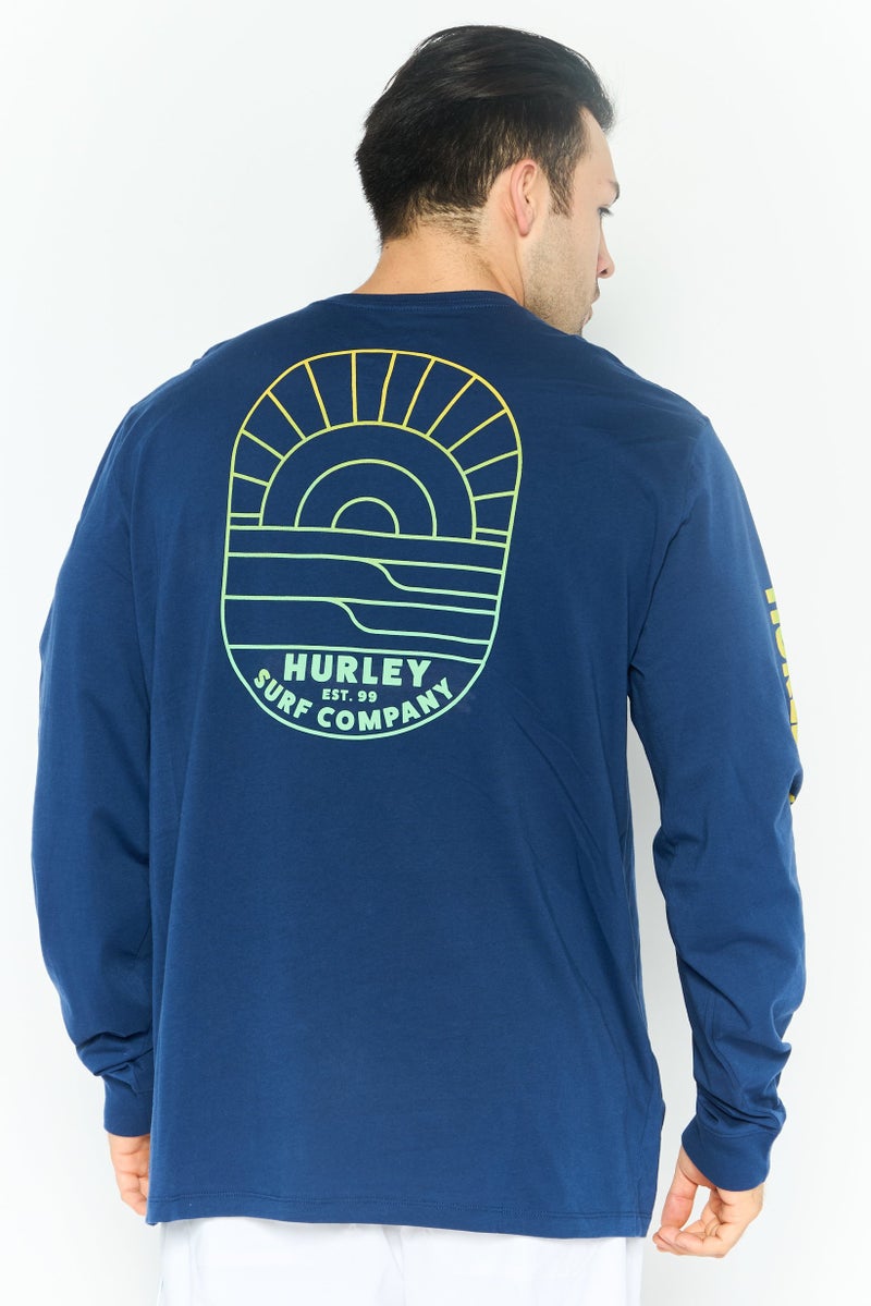 Hurley Men Sportswear Fit Long Sleeve Outdoor Sweatshirt, Navy Blue - Image 2