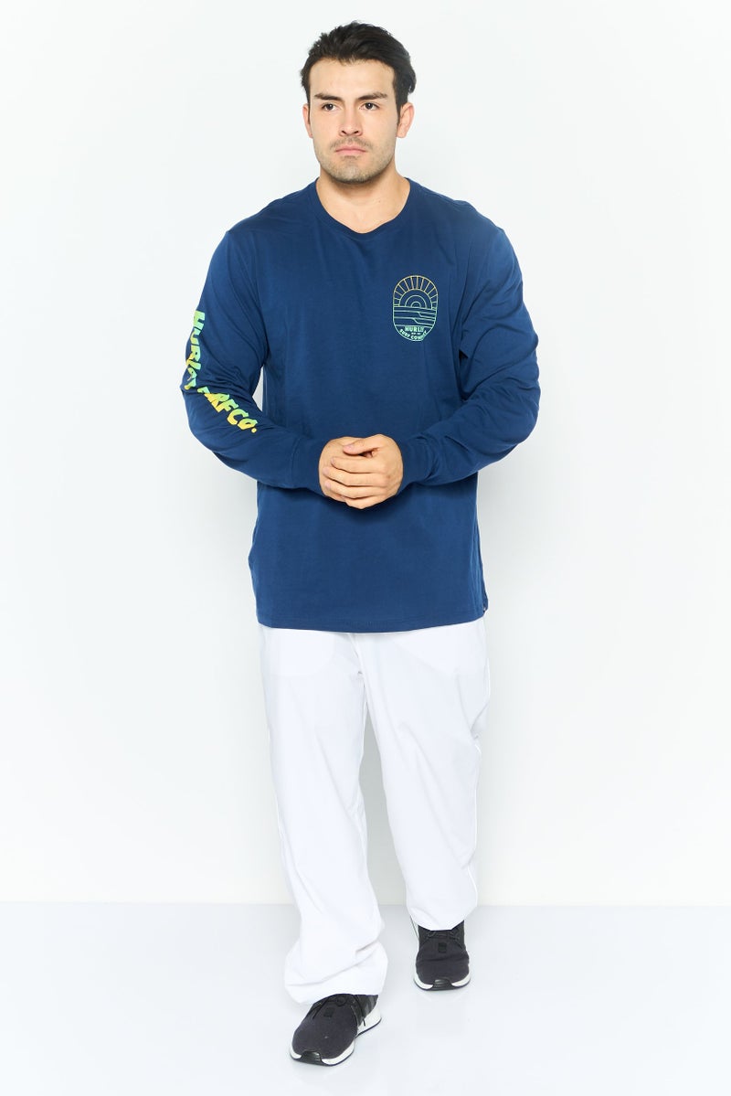 Hurley Men Sportswear Fit Long Sleeve Outdoor Sweatshirt, Navy Blue - Image 4