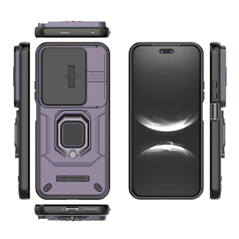 HuHa Protective Cover For Huawei nova 14 Ultra 5G Sliding Camshield TPU + PC Shockproof Phone Case with Holder(Purple) - Image 3