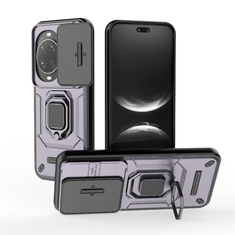 HuHa Protective Cover For Huawei nova 14 Ultra 5G Sliding Camshield TPU + PC Shockproof Phone Case with Holder(Purple) - Image 1