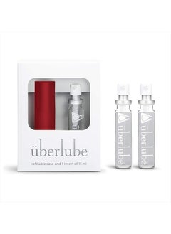 Uberlube Good-To-Go Travel Latex-Safe Natural Silicone Lube with Vitamin E Unscented, Flavorless, Zero Residue, Works Underwater - 15ml Red Kit Plus Two 15ml Refills (45ml Total)  - Image 1