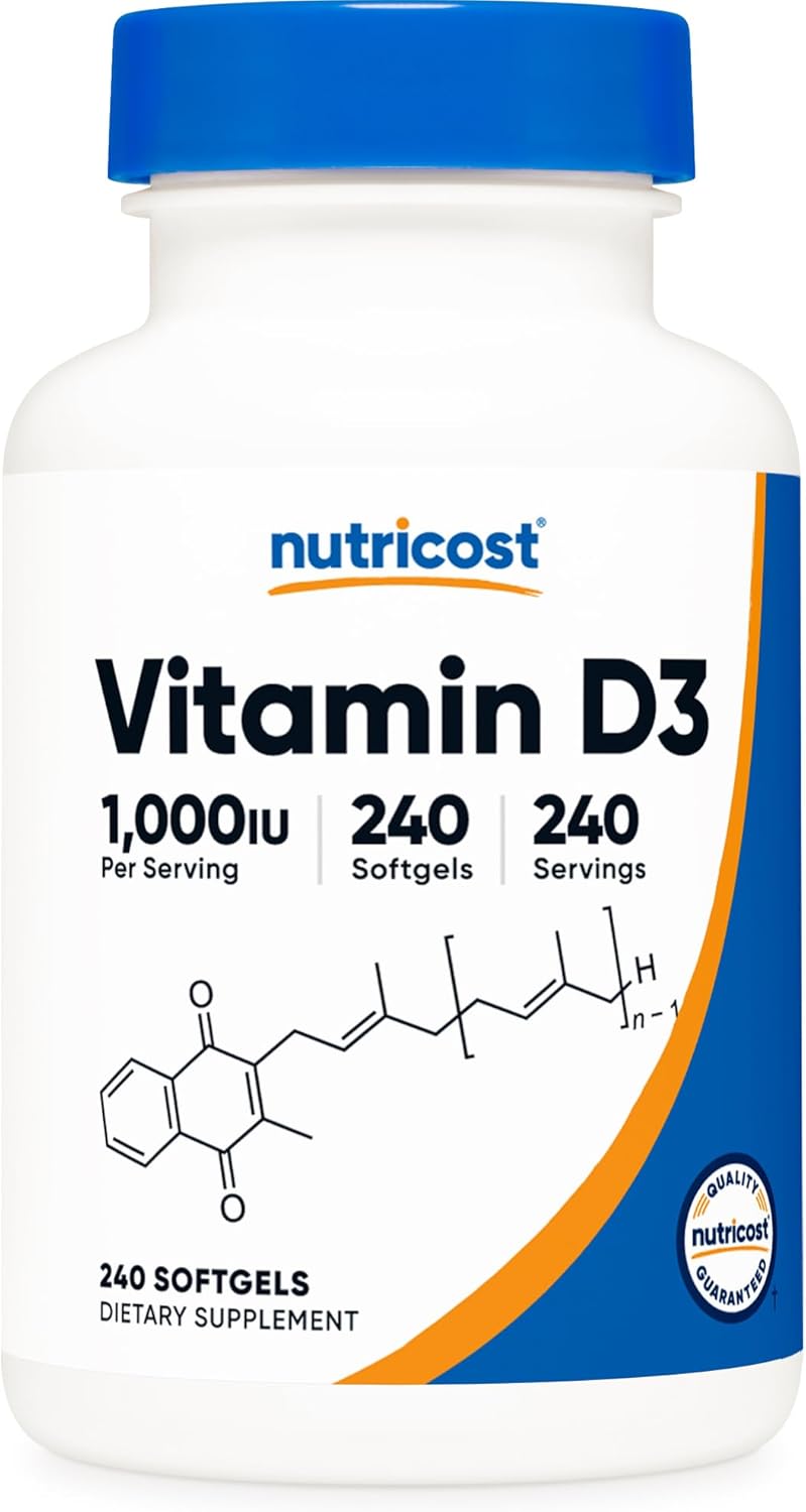 Nutricost Vitamin D3 Softgels 240 Count - Image 1