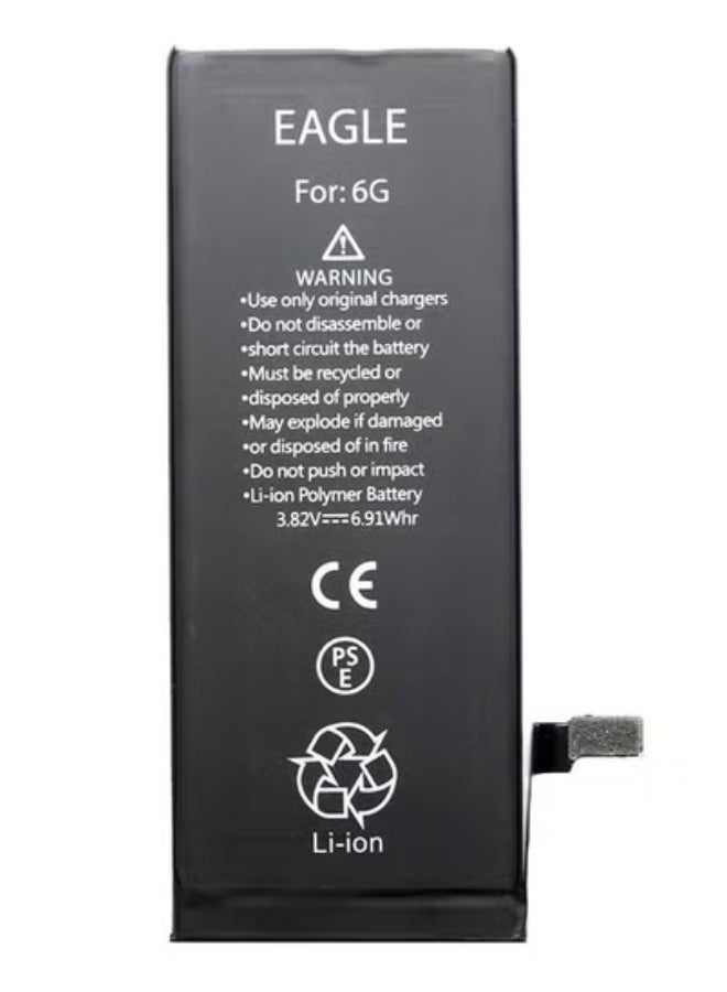 Eagle High-Capacity 1810mAh Replacement Battery Compatible With Apple iPhone 6 – Internal Li-ion Rechargeable Mobile Phone Battery For Repair Or DIY Replacement – Long Life Cycle, Stable Performance, Safe & Tested Battery Cell – Black Color – Easy Installation - Image 3