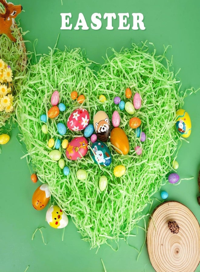 LUYIMIN 1/2 LB Easter Green Grass Basket Filler Recyclable Paper Shred for Easter Basket Filler Creative Eggs Decor Gift Wrap Crinkle & Filler Paper - Image 4