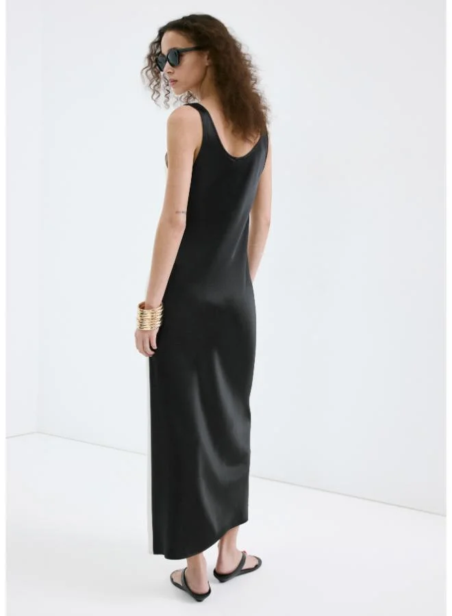 MANGO Two-tone satin dress