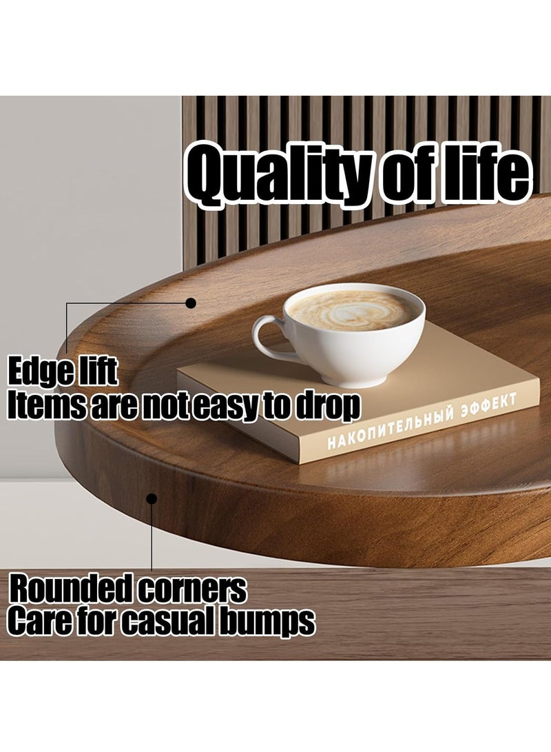 Playx Square Oval Shaped Side Table - Wooden Couch Side Table, Slide Under End Table, Laptop & Coffee Table for Living Room, Bedroom & Balcony (Brown Gold)  - Image 2