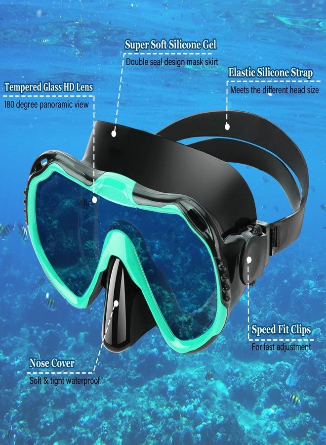 CTSAYTL Snorkeling Gear for Adults, 4 in 1 Travel Size Mask Fins Snorkel Set with Panoramic View Anti Fog Mask, Dry Top Snorkel, Trek Fins and Travel Bag, Snorkel Gear for Swimming Diving Snorkeling - Image 3