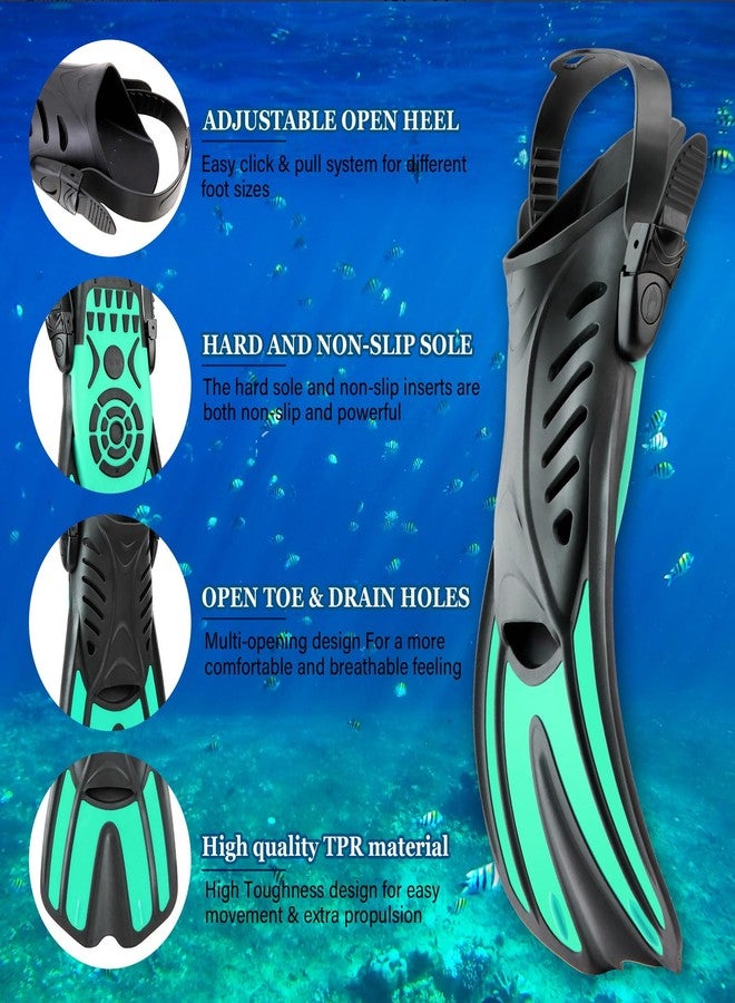CTSAYTL Snorkeling Gear for Adults, 4 in 1 Travel Size Mask Fins Snorkel Set with Panoramic View Anti Fog Mask, Dry Top Snorkel, Trek Fins and Travel Bag, Snorkel Gear for Swimming Diving Snorkeling - Image 5